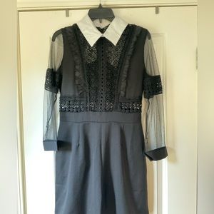 Black romper white collar - runs small